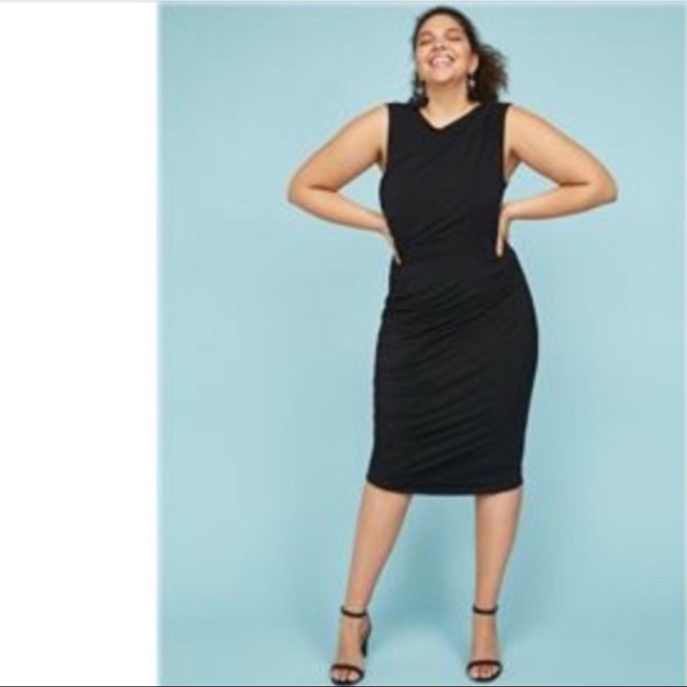 NEW Lane Bryant Ruched Sheath Dress w Built In Shapewear